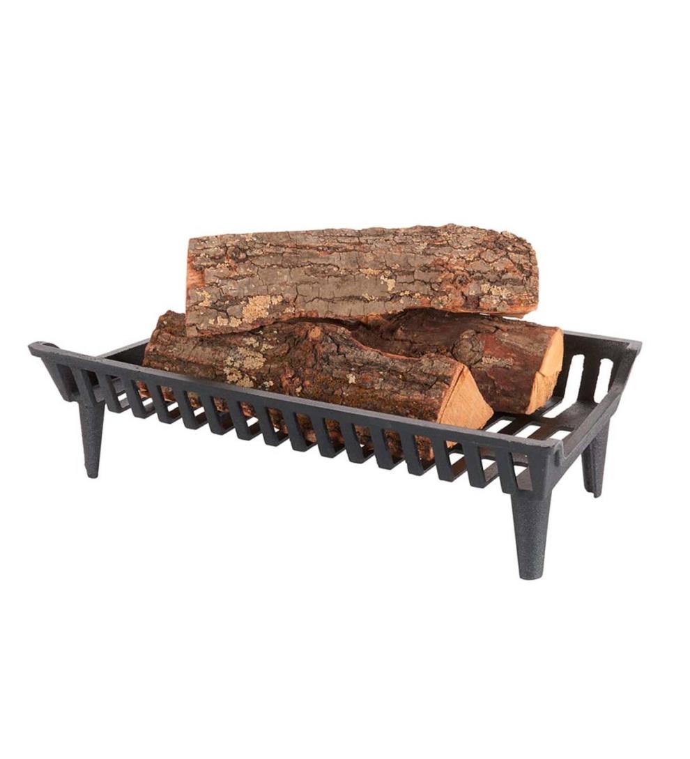 Plow &amp; Hearth Fireplace Grates &amp; Firebacks | Fireplace &amp; Hearth 1-Piece Cast Flat-Bottom Fireplace Grate