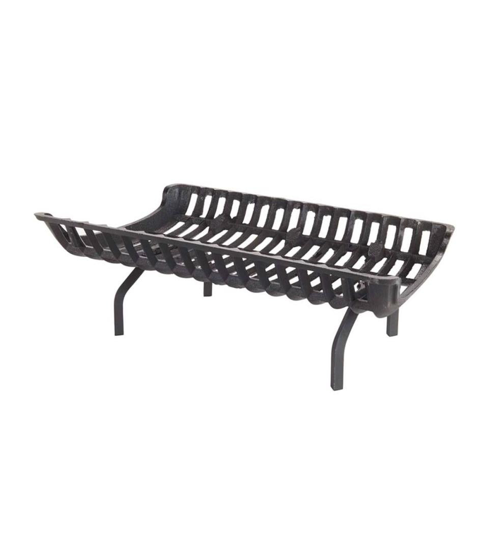 Plow &amp; Hearth Fireplace Grates &amp; Firebacks | Fireplace &amp; Hearth Cast Iron Basket Self-Feeding Fireplace Grate