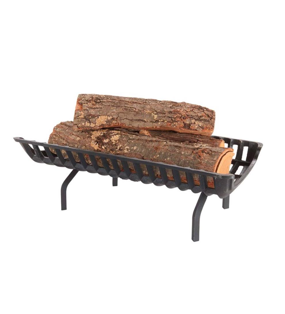 Plow &amp; Hearth Fireplace Grates &amp; Firebacks | Fireplace &amp; Hearth Cast Iron Basket Self-Feeding Fireplace Grate