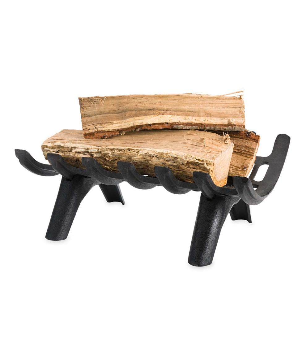 Plow &amp; Hearth Fireplace Grates &amp; Firebacks | Fireplace &amp; Hearth Cast Iron Deep-Bed Fireplace Grate