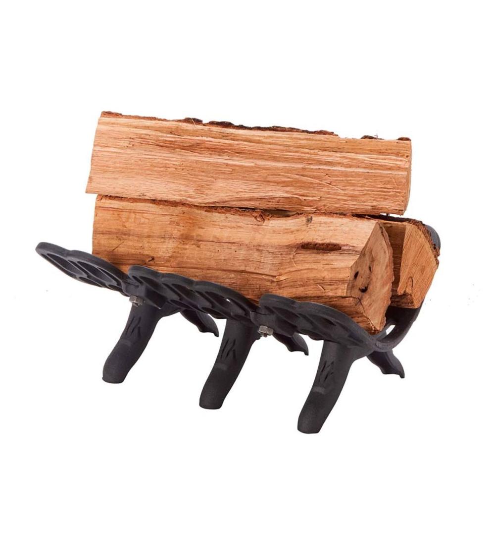 Plow &amp; Hearth Fireplace Grates &amp; Firebacks | Fireplace &amp; Hearth Cast Iron Log Basket Sampson Fireplace Grate