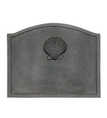 Plow &amp; Hearth Fireplace Grates &amp; Firebacks | Fireplace &amp; Hearth Shell Cast Iron Fireplace Fireback In Matte Black Finish