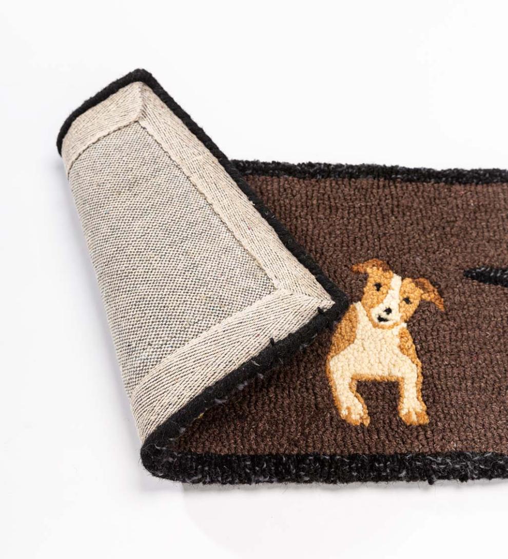 Plow &amp; Hearth Fireplace &amp; Mantel Décor | Fireplace &amp; Hearth All Dogs Hooked Wool Hearth Runner
