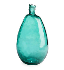 Plow &amp; Hearth Fireplace &amp; Mantel Décor | Fireplace &amp; Hearth Aqua Blue And Citron Green Recycled Glass Balloon Vases