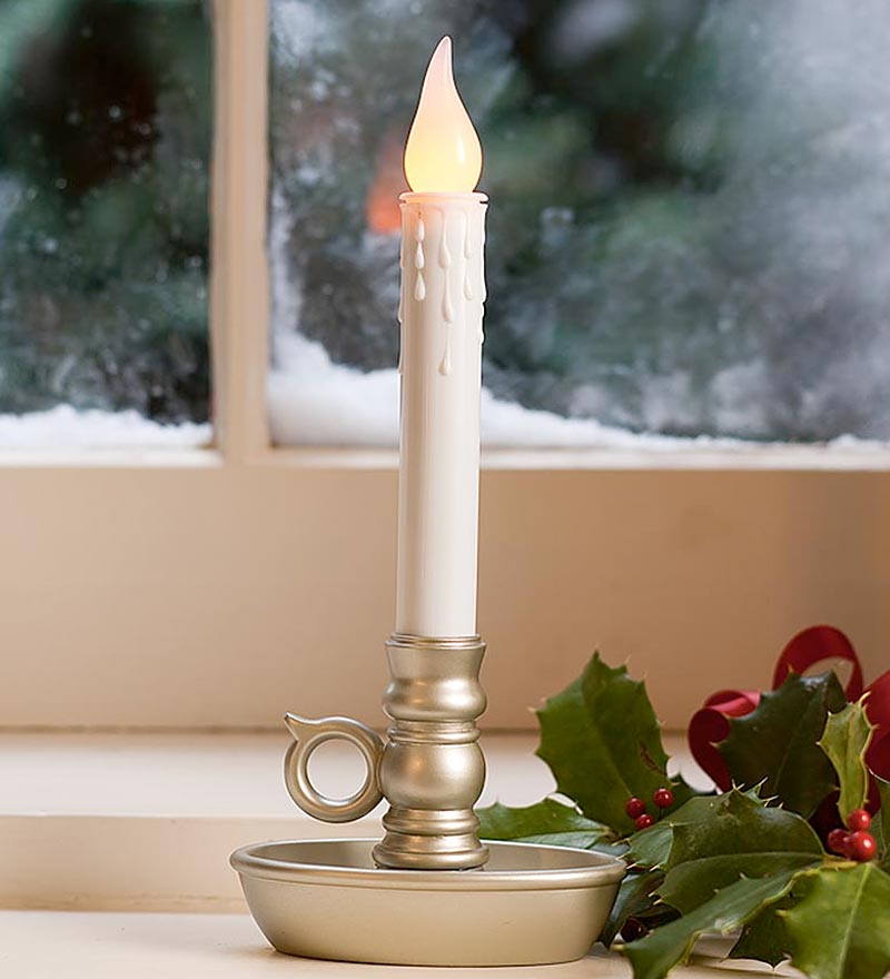 Plow &amp; Hearth Fireplace &amp; Mantel Décor | Fireplace &amp; Hearth Battery-Operated Colonial Window Candles