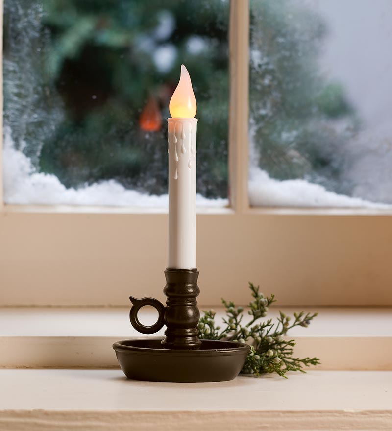 Plow &amp; Hearth Fireplace &amp; Mantel Décor | Fireplace &amp; Hearth Battery-Operated Colonial Window Candles