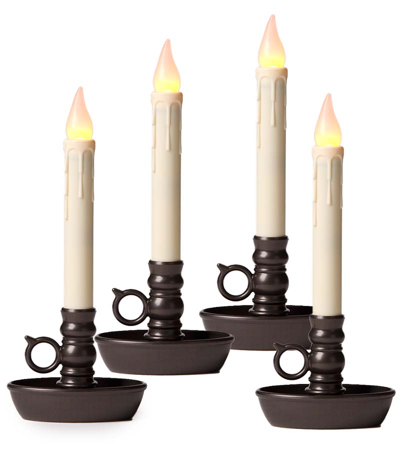Plow &amp; Hearth Fireplace &amp; Mantel Décor | Fireplace &amp; Hearth Battery-Operated Colonial Window Candles