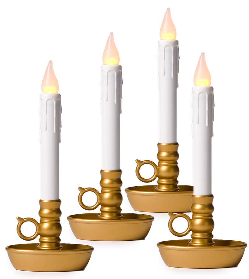 Plow &amp; Hearth Fireplace &amp; Mantel Décor | Fireplace &amp; Hearth Battery-Operated Colonial Window Candles
