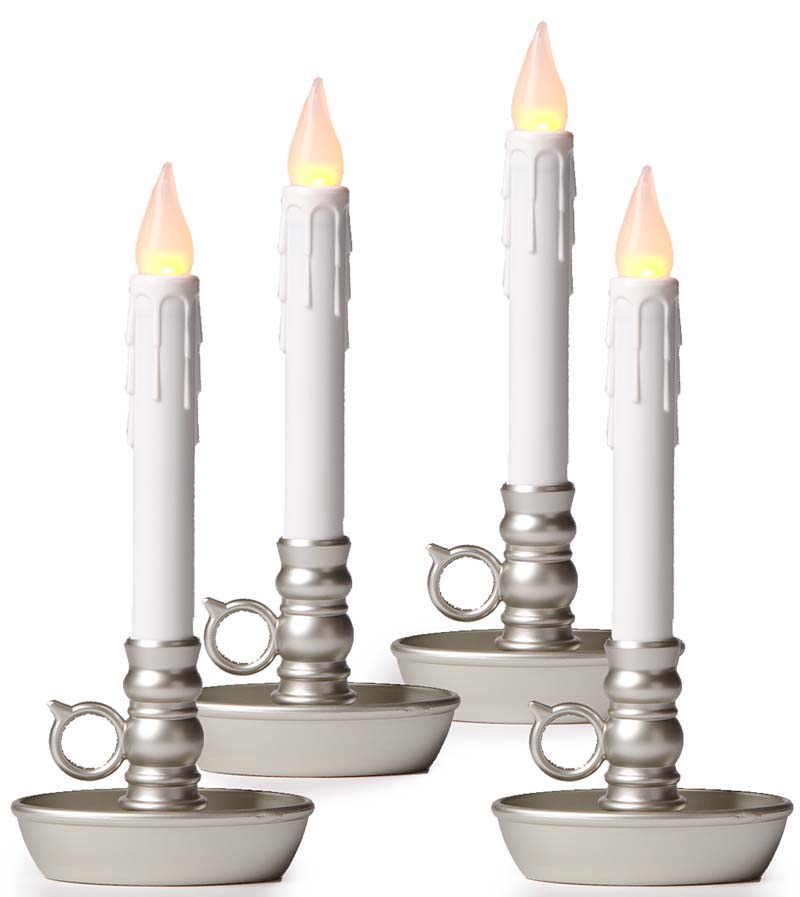 Plow &amp; Hearth Fireplace &amp; Mantel Décor | Fireplace &amp; Hearth Battery-Operated Colonial Window Candles