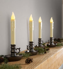 Plow &amp; Hearth Fireplace &amp; Mantel Décor | Fireplace &amp; Hearth Battery-Operated Colonial Window Candles