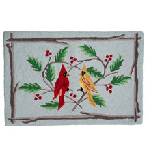 Plow &amp; Hearth Fireplace &amp; Mantel Décor | Fireplace &amp; Hearth Cardinal And Heart Hand-Hooked Wool Rug