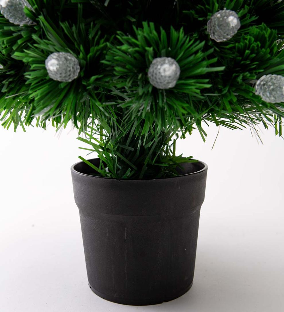 Plow &amp; Hearth Fireplace &amp; Mantel Décor | Fireplace &amp; Hearth Fiber Optic Color-Changing Tabletop Christmas Tree