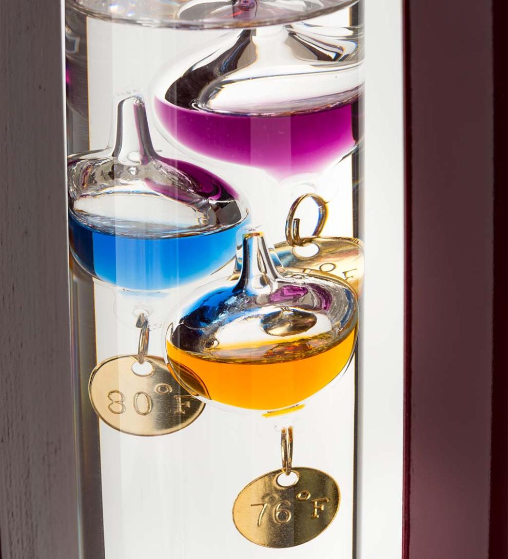 Plow &amp; Hearth Fireplace &amp; Mantel Décor | Fireplace &amp; Hearth Galileo Thermometer With Cherry Finish Wood Frame