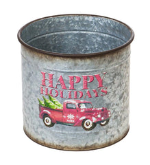 Plow &amp; Hearth Fireplace &amp; Mantel Décor | Fireplace &amp; Hearth Galvanized Holiday Metal Nested Planters, Set Of 3