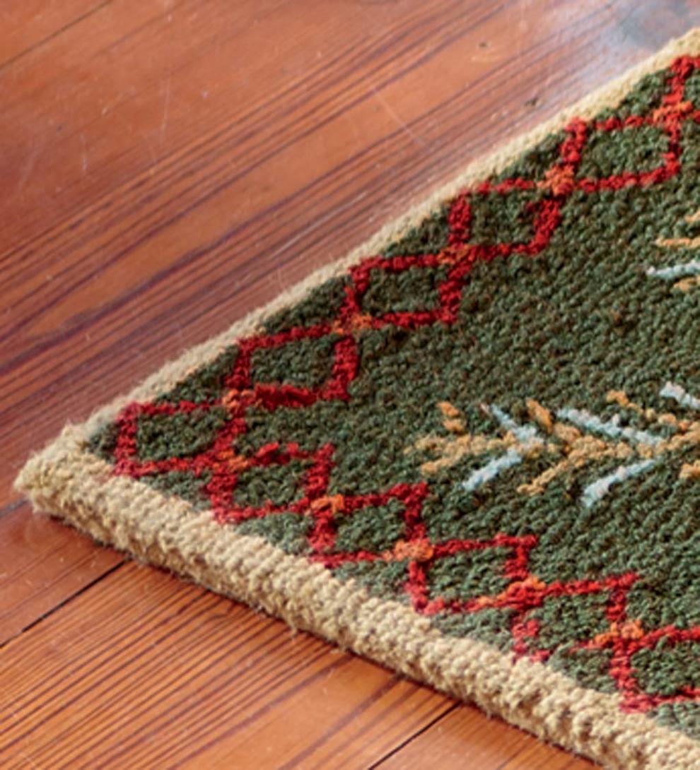 Plow &amp; Hearth Fireplace &amp; Mantel Décor | Fireplace &amp; Hearth Hooked Wool Pine Cone Rug