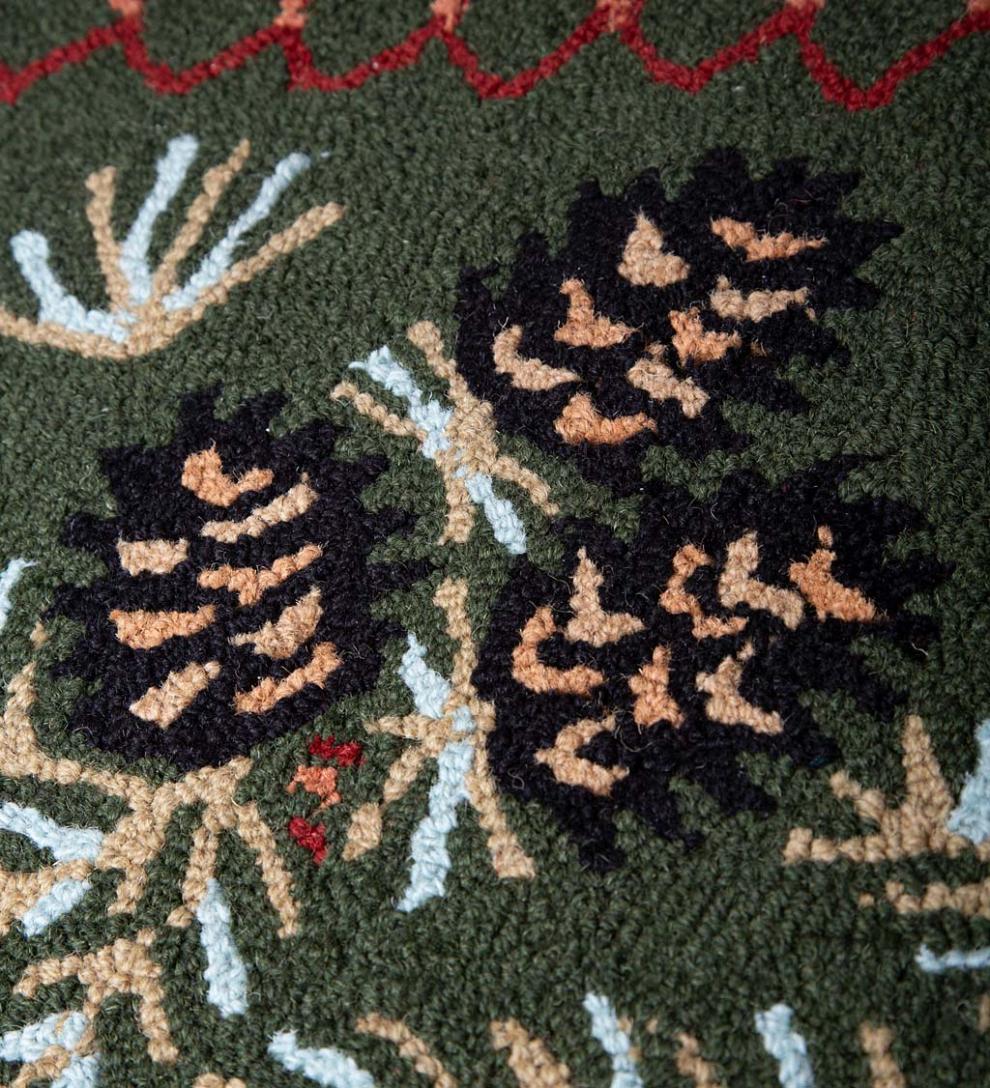 Plow &amp; Hearth Fireplace &amp; Mantel Décor | Fireplace &amp; Hearth Hooked Wool Pine Cone Rug