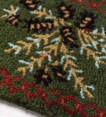 Plow &amp; Hearth Fireplace &amp; Mantel Décor | Fireplace &amp; Hearth Hooked Wool Pine Cone Short Hearth Runner