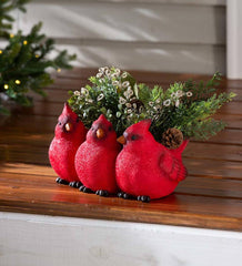 Plow &amp; Hearth Fireplace &amp; Mantel Décor | Fireplace &amp; Hearth Indoor/Outdoor Cardinal Trio Planter