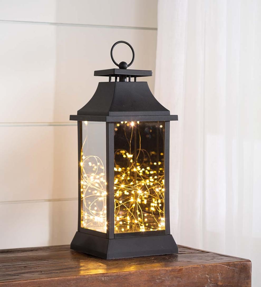 Plow &amp; Hearth Fireplace &amp; Mantel Décor | Fireplace &amp; Hearth Indoor/Outdoor Firefly Lantern With Twinkling Led Lights