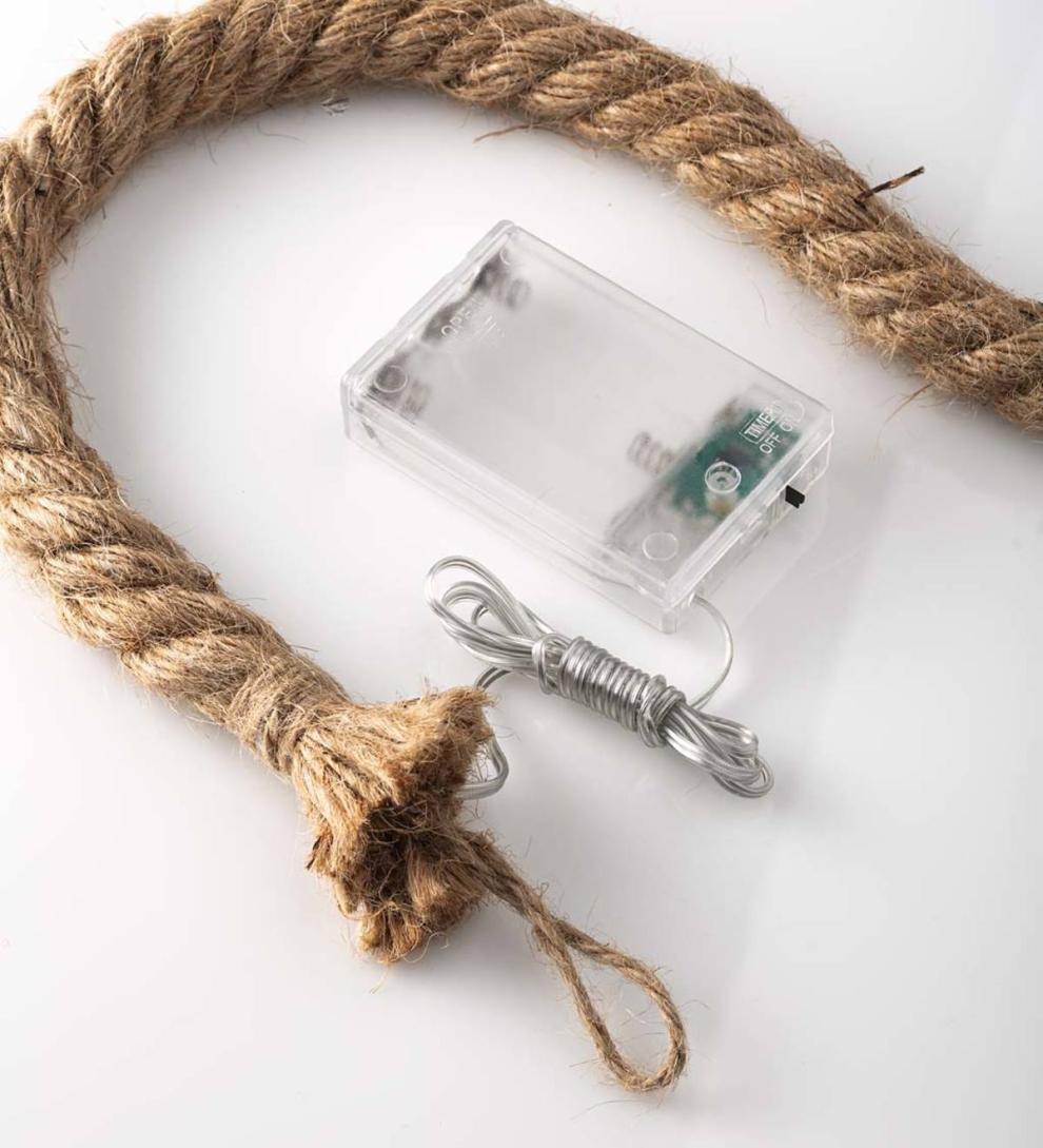 Plow &amp; Hearth Fireplace &amp; Mantel Décor | Fireplace &amp; Hearth Indoor/Outdoor Oversized Lighted Glass Ornament With Greenery - Ball