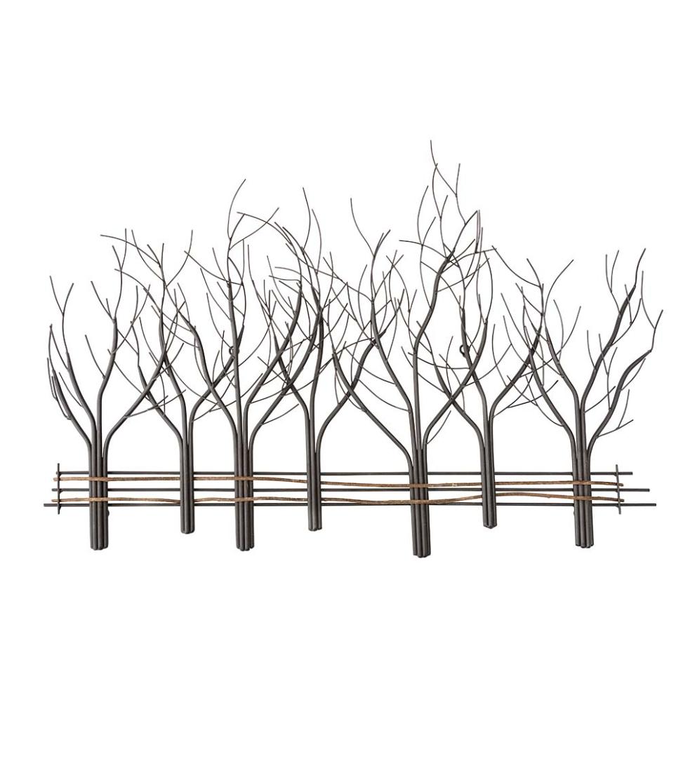 Plow &amp; Hearth Fireplace &amp; Mantel Décor | Fireplace &amp; Hearth Metal And Natural Vine Trees Wall Art