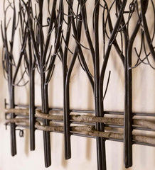 Plow &amp; Hearth Fireplace &amp; Mantel Décor | Fireplace &amp; Hearth Metal And Natural Vine Trees Wall Art