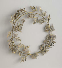 Plow &amp; Hearth Fireplace &amp; Mantel Décor | Fireplace &amp; Hearth Metal Floral And Foliage Wreath With Antique Bronze Finish