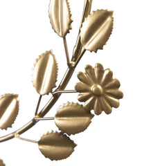 Plow &amp; Hearth Fireplace &amp; Mantel Décor | Fireplace &amp; Hearth Metal Floral And Foliage Wreath With Golden Finish