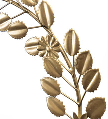 Plow &amp; Hearth Fireplace &amp; Mantel Décor | Fireplace &amp; Hearth Metal Floral And Foliage Wreath With Golden Finish