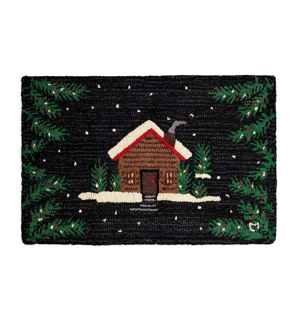 Plow &amp; Hearth Fireplace &amp; Mantel Décor | Fireplace &amp; Hearth Pinewoods Hand-Hooked Wool Rug