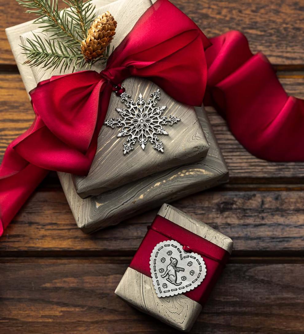 Plow &amp; Hearth Fireplace &amp; Mantel Décor | Fireplace &amp; Hearth Solid Pewter Christmas Tree Ornament - 2021