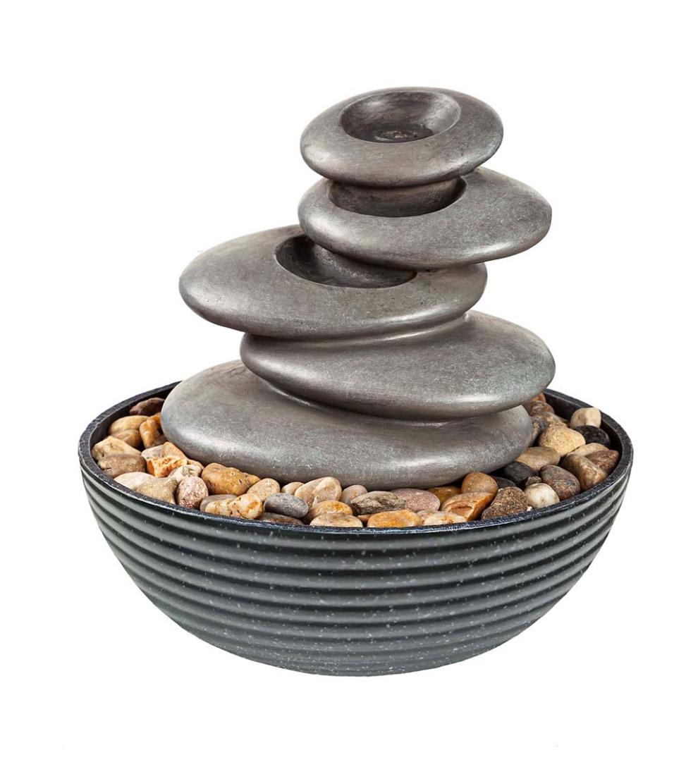 Plow &amp; Hearth Fireplace &amp; Mantel Décor | Fireplace &amp; Hearth Trickling Stacked Stone Fountain