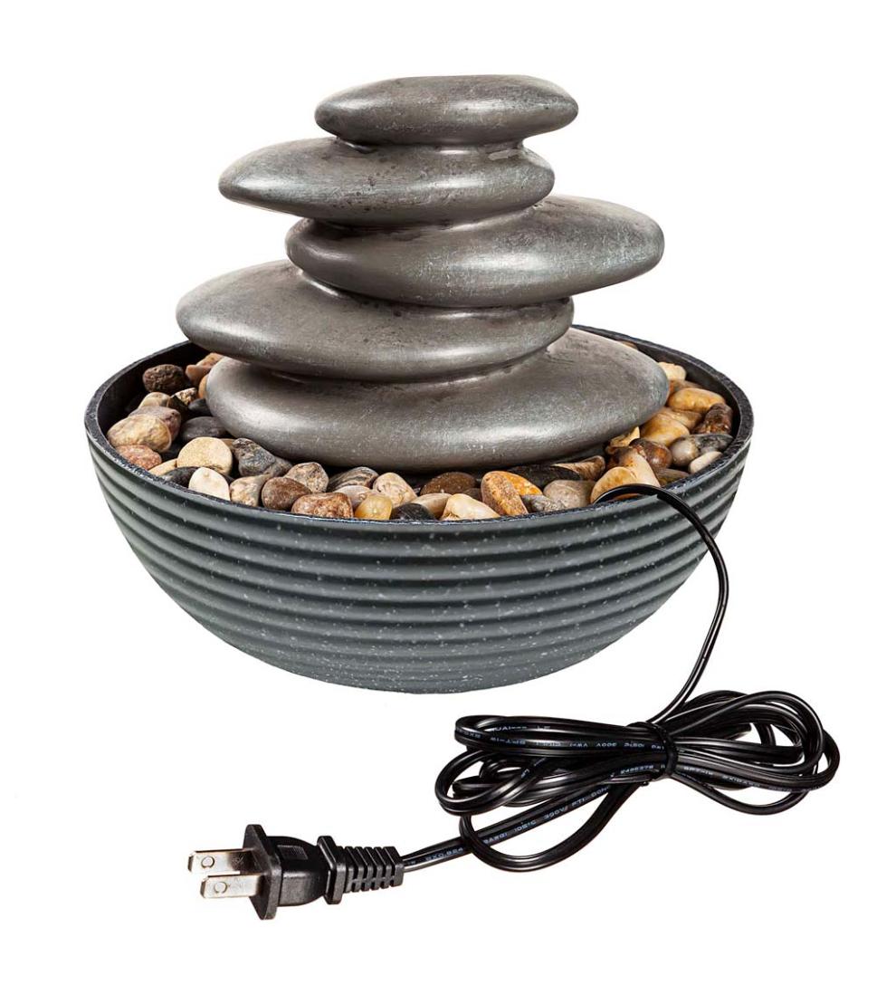 Plow &amp; Hearth Fireplace &amp; Mantel Décor | Fireplace &amp; Hearth Trickling Stacked Stone Fountain