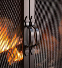 Plow &amp; Hearth Fireplace Screens With Doors | Fireplace &amp; Hearth Arched Top Flat Guard Fireplace Screen With Doors