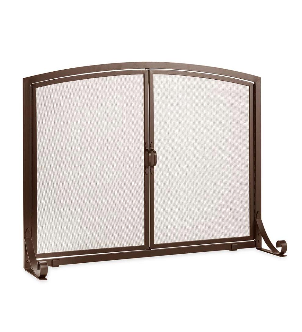 Plow &amp; Hearth Fireplace Screens With Doors | Fireplace &amp; Hearth Arched Top Flat Guard Fireplace Screen With Doors