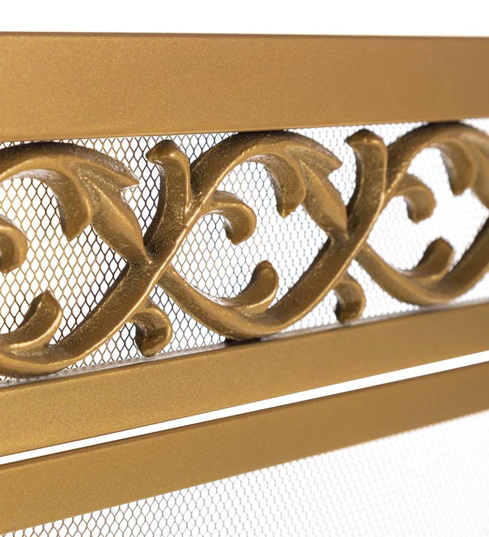 Plow &amp; Hearth Fireplace Screens With Doors | Fireplace &amp; Hearth Cast Iron Scrollwork Fire Screen With Doors