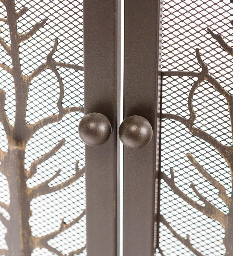 Plow &amp; Hearth Fireplace Screens With Doors | Fireplace &amp; Hearth Country Road Tree Line Fireplace Screen With Doors