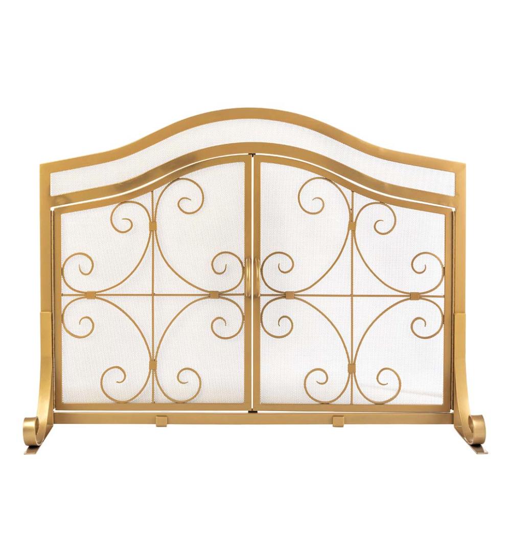 Plow &amp; Hearth Fireplace Screens With Doors | Fireplace &amp; Hearth Crest Fireplace Screen With Doors