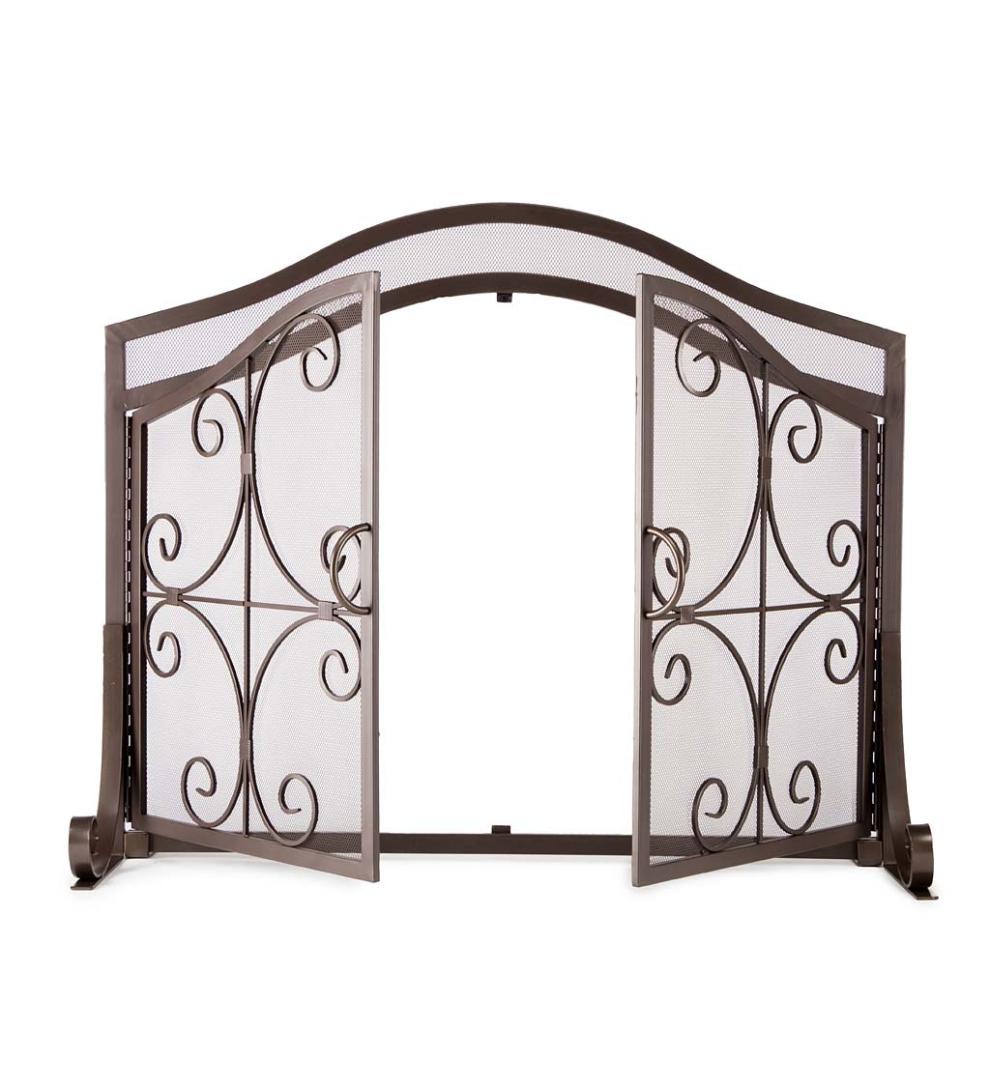 Plow &amp; Hearth Fireplace Screens With Doors | Fireplace &amp; Hearth Crest Fireplace Screen With Doors