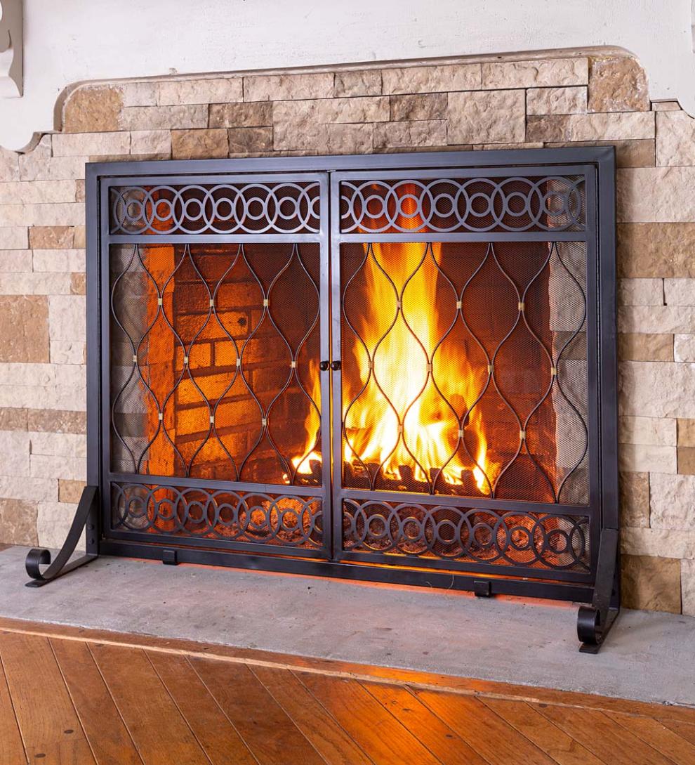 Plow &amp; Hearth Fireplace Screens With Doors | Fireplace &amp; Hearth East Bay Fireplace Screen With Doors