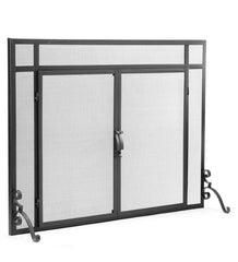 Plow &amp; Hearth Fireplace Screens With Doors | Fireplace &amp; Hearth Flat Guard Fire Screens With Doors In Solid Steel