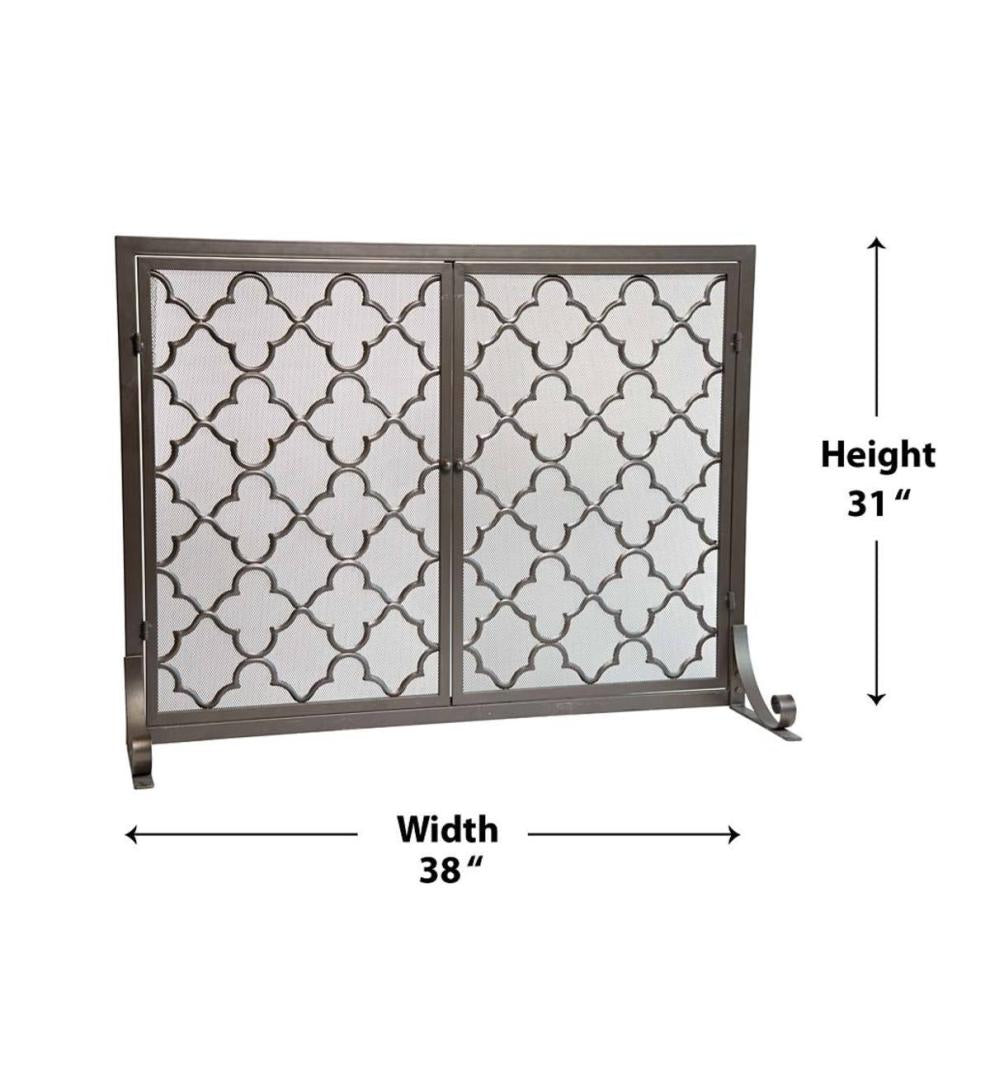 Plow &amp; Hearth Fireplace Screens With Doors | Fireplace &amp; Hearth Geometric Fireplace Screen With Two Doors