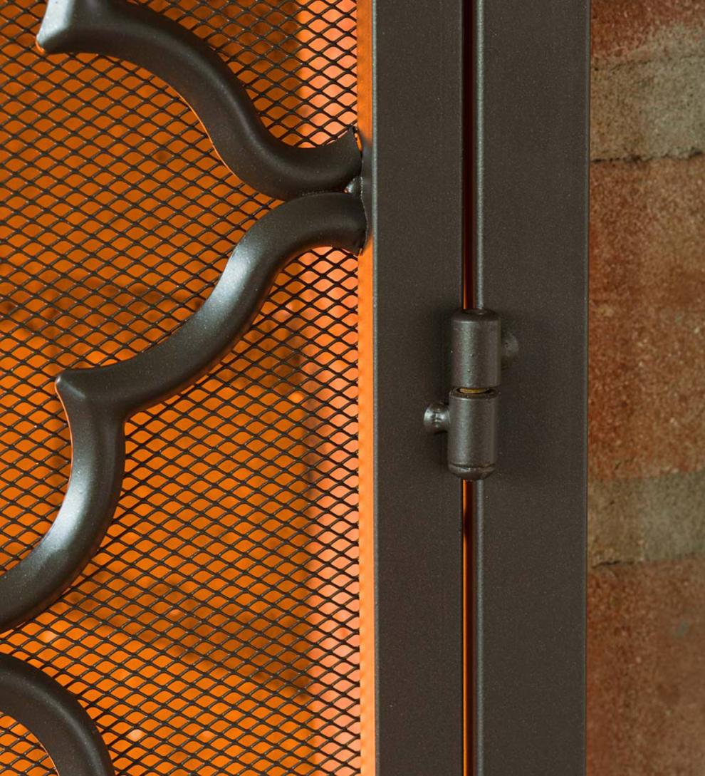 Plow &amp; Hearth Fireplace Screens With Doors | Fireplace &amp; Hearth Geometric Fireplace Screen With Two Doors