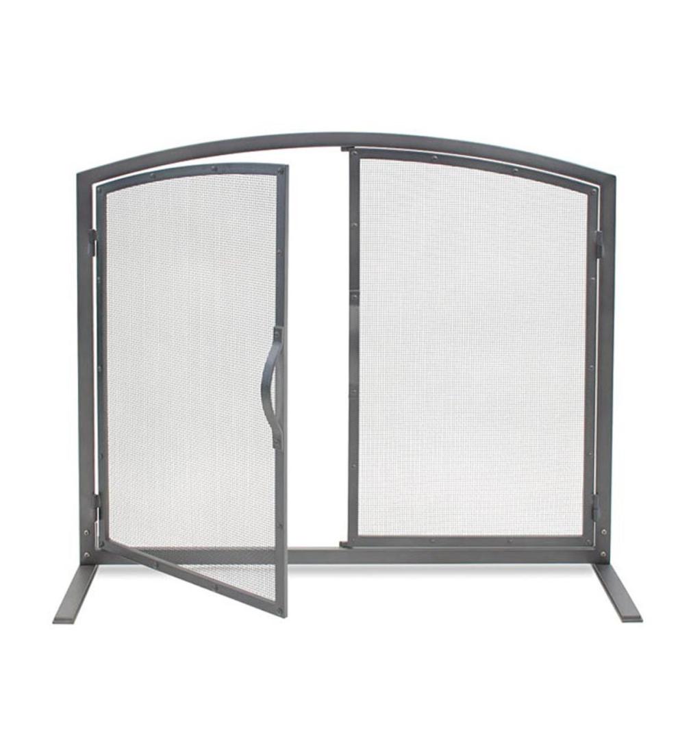 Plow &amp; Hearth Fireplace Screens With Doors | Fireplace &amp; Hearth Shadow Iron Door Fireplace Screen In Natural Iron Finish - Iron