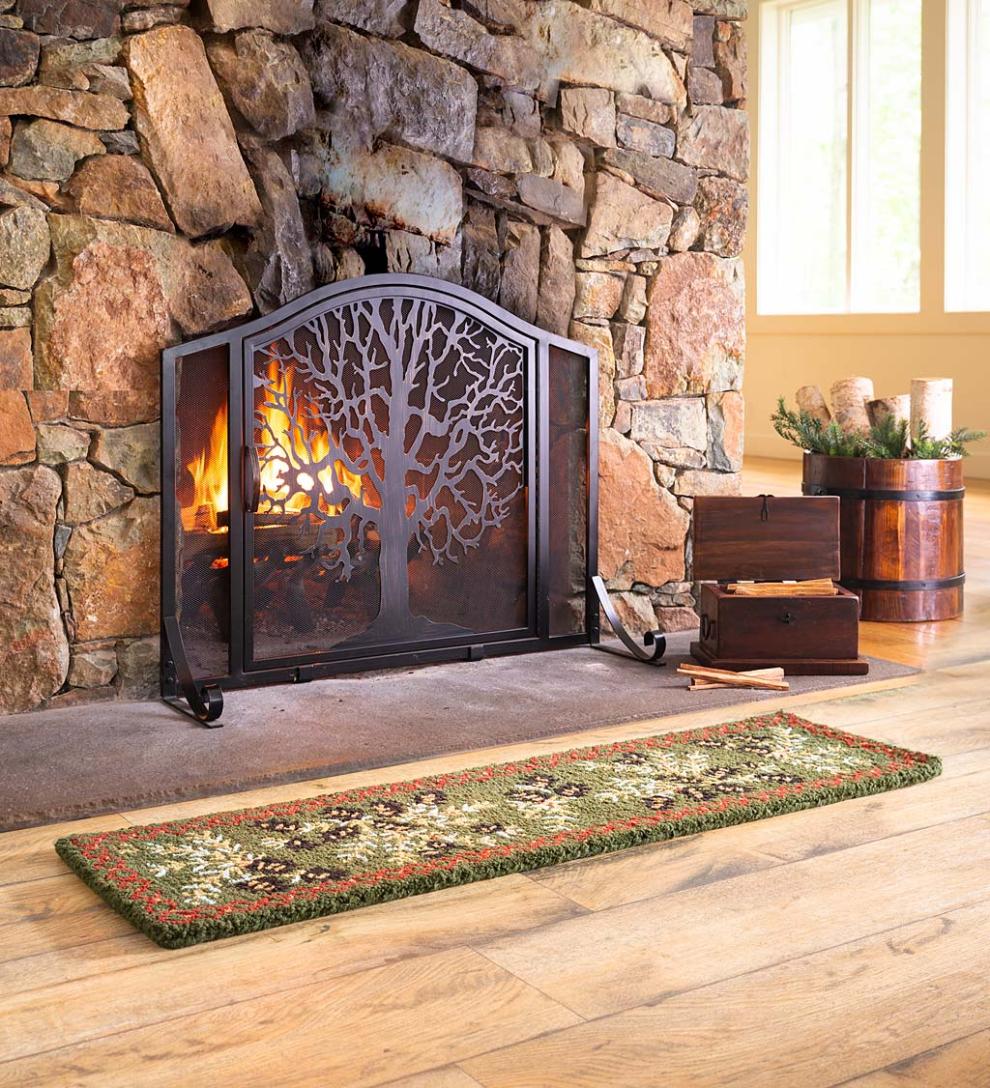 Plow &amp; Hearth Fireplace Screens With Doors | Fireplace &amp; Hearth Tree Of Life Fire Screen With Door