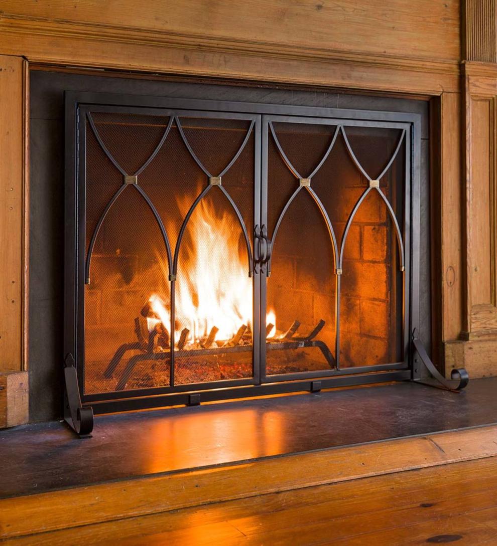 Plow &amp; Hearth Fireplace Screens With Doors | Fireplace &amp; Hearth Winchester Fireplace Screen With Doors