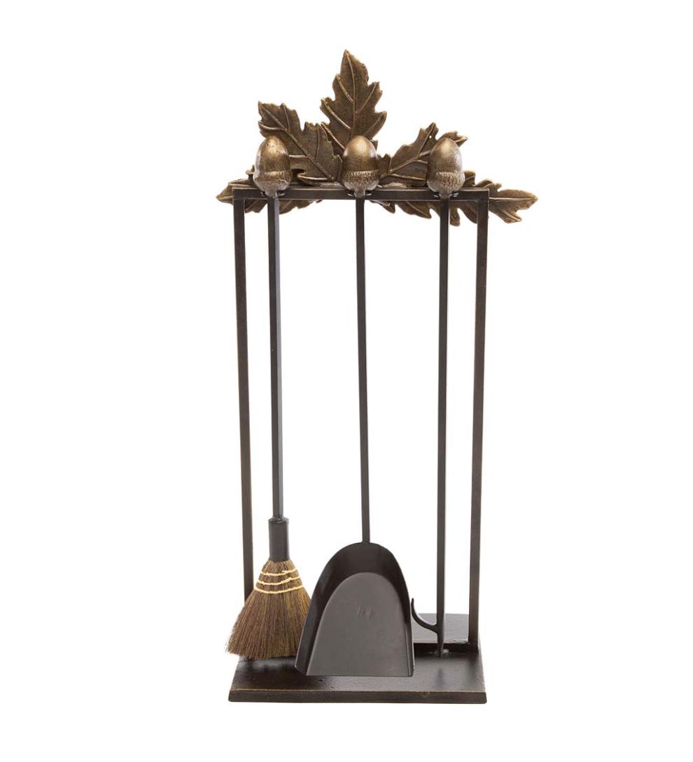 Plow &amp; Hearth Fireplace Tool Sets | Fireplace &amp; Hearth Acorn And Oak Leaf Fireplace Tool Set