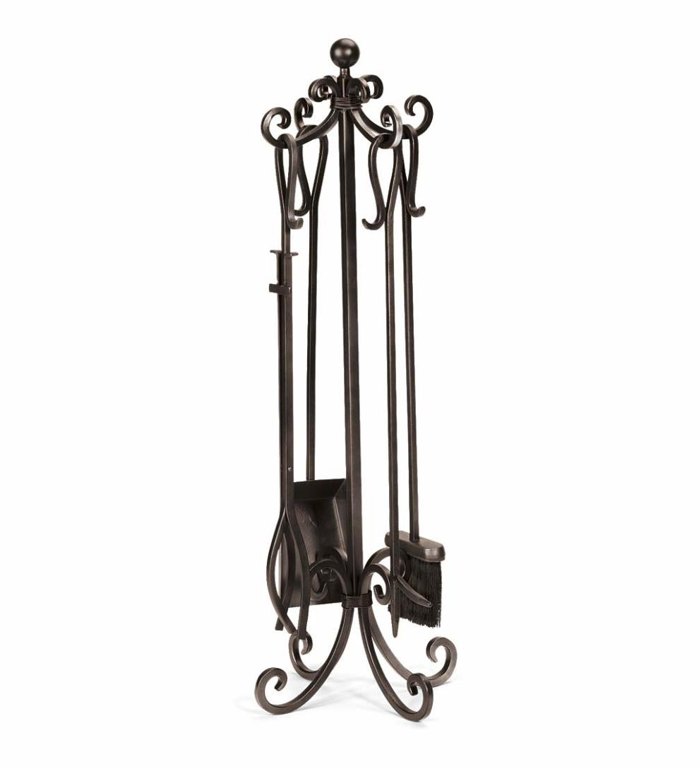 Plow &amp; Hearth Fireplace Tool Sets | Fireplace &amp; Hearth Crest Fireplace Tool Set - Black