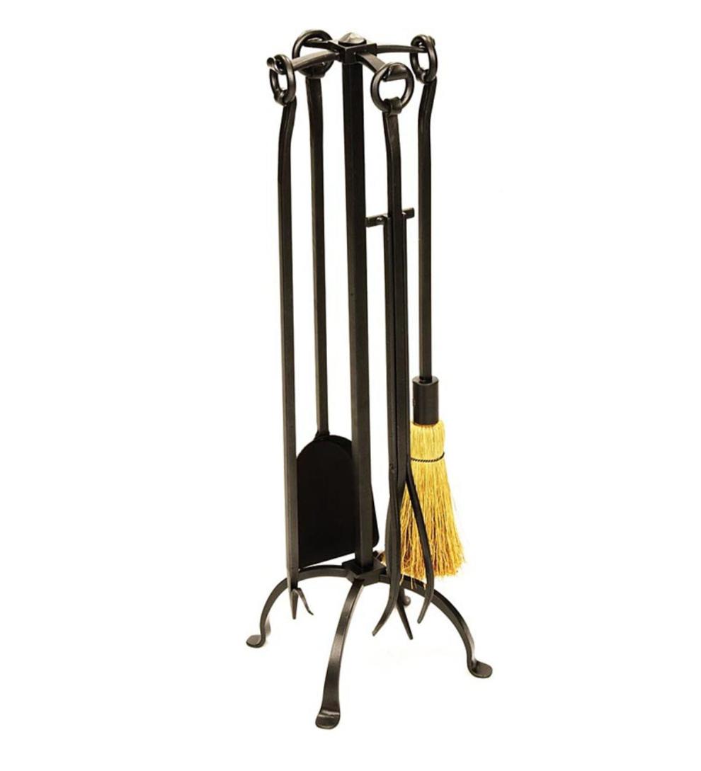 Plow &amp; Hearth Fireplace Tool Sets | Fireplace &amp; Hearth English Country 5-Piece Fireplace Tool Set In Graphite Finish - Graphite
