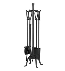 Plow &amp; Hearth Fireplace Tool Sets | Fireplace &amp; Hearth Olde World 5-Piece Fireplace Tool Set With Loop Handles - Iron